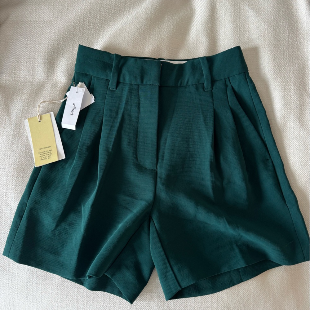 Aritzia Forest Green/ Teal High Waist Shorts